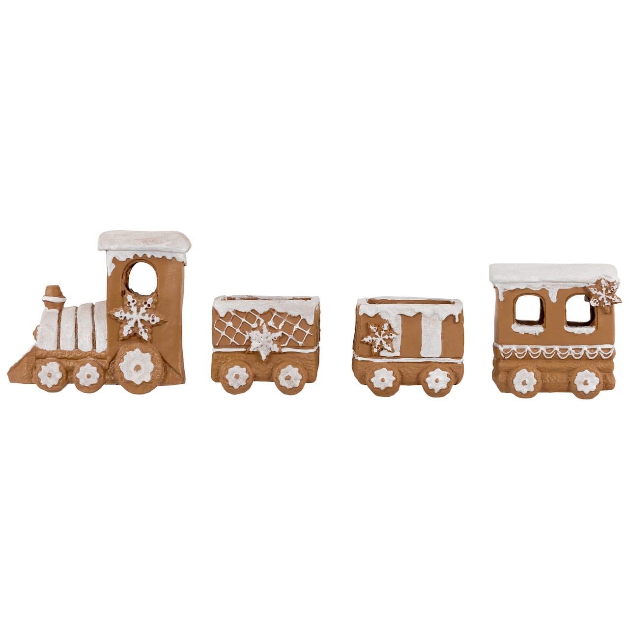 17.75" Frosted Gingerbread Train Tabletop Christmas Decoration